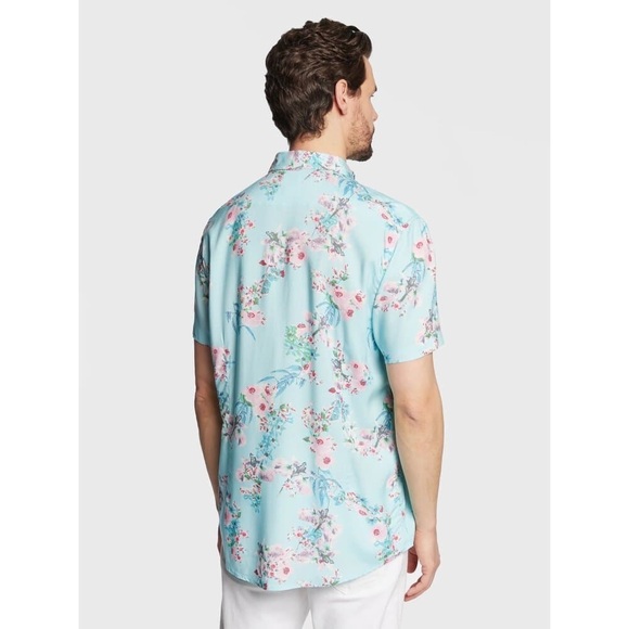 New GUESS Eco Rayon Wild Orchid Shirt SZ L - Picture 4 of 15